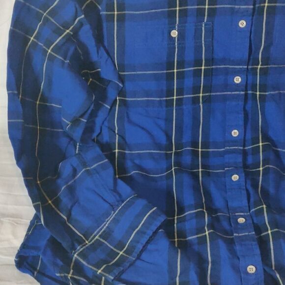Stylus‎ Blue Plaid Cotton Long Sleeve Shirt - Picture 3 of 7